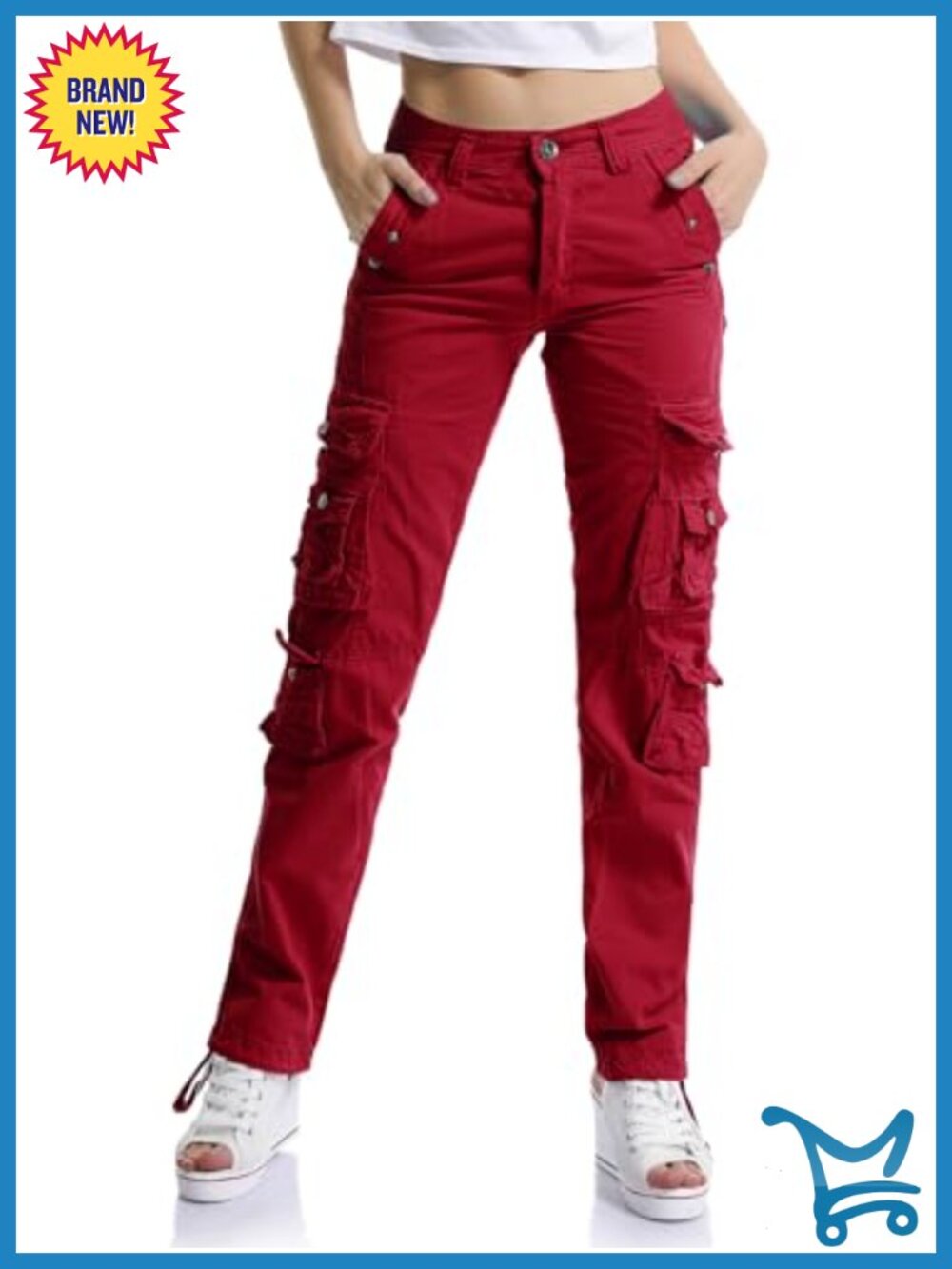 100% Cotton Cargo Work Pants Multi Pockets Relax Fit Hiking